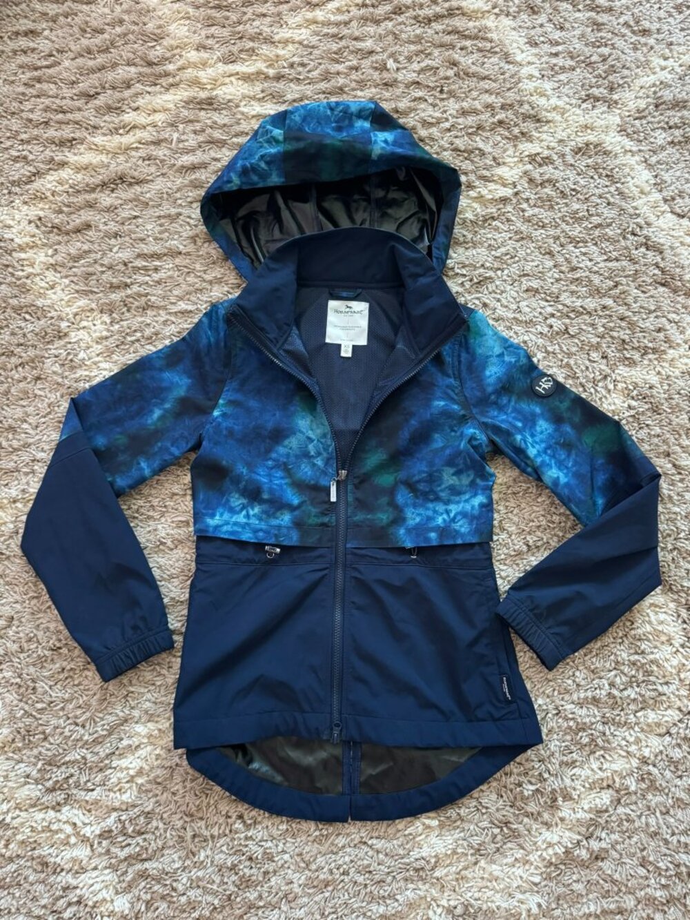 Horseware Ireland 'Carrie' Riding Rain Jacket Blue Tie Dye Women's XS